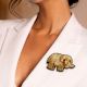 Handmade Jewelry Unisex Golden Elephant Brooch